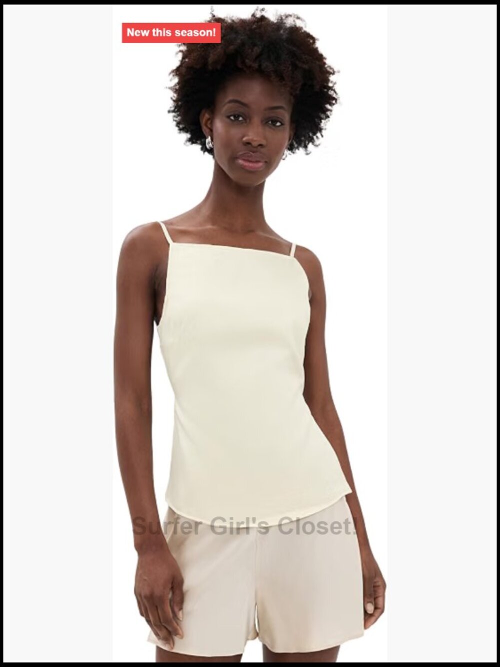 Lioness Women's Sleeveless Square Neck Backless Satin Tank Top